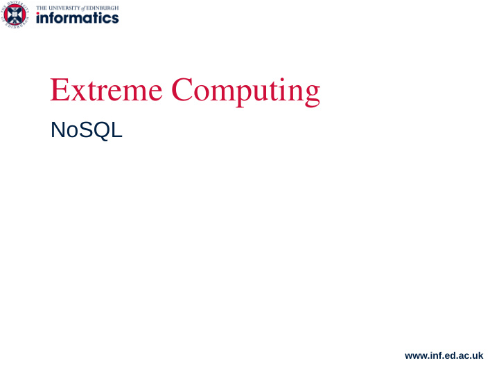 extreme computing