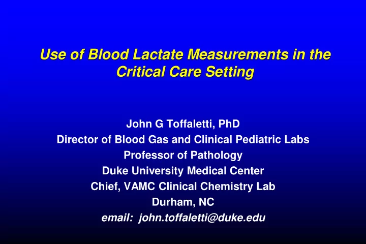 critical care setting