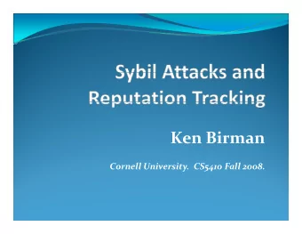 Ken Birman  i Cornell University. CS5410 Fall 2008. Background for today  Consider a system like