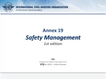Safety Management 1st edition  ISM  Integrated Safety Management  June 2013  initial
