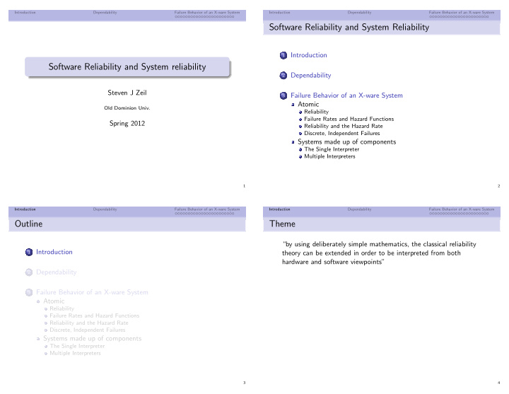 software reliability and system reliability