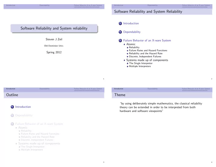 software reliability and system reliability