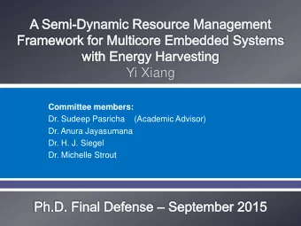 Dr. Michelle Strout  OUTLINE  Introduction and Preview of Contributions  Contribution I: