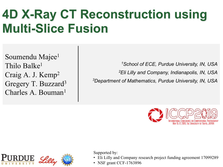 4d x ray ct reconstruction using multi slice fusion