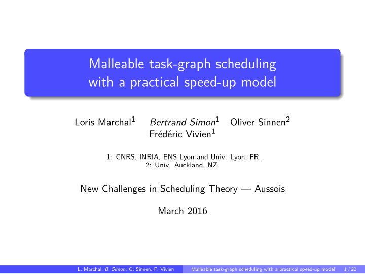 malleable task graph scheduling with a practical speed up