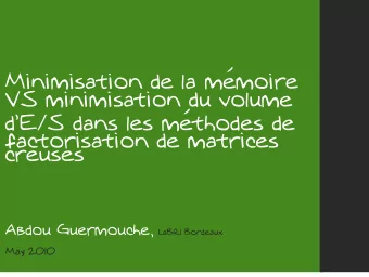 Minimisation de la m  emoire  VS minimisation du volume  dE/S dans les m  ethodes de