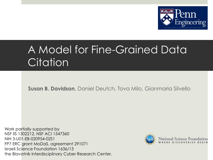 a model for fine grained data citation