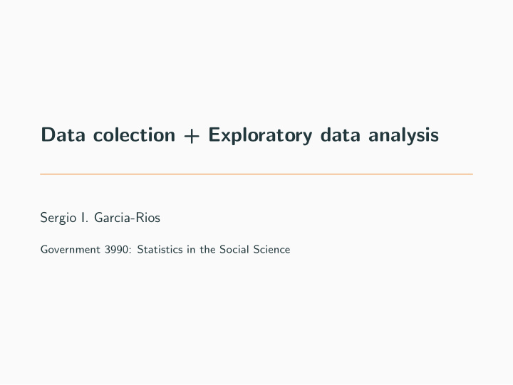 data colection exploratory data analysis