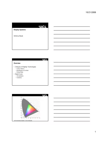 10/21/2008  Display Systems  Anthony Steed  Anthony Steed  Overview   Critiques of Display