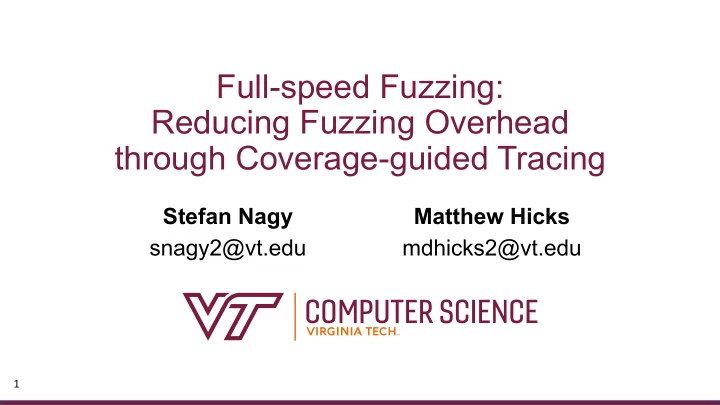 through coverage guided tracing