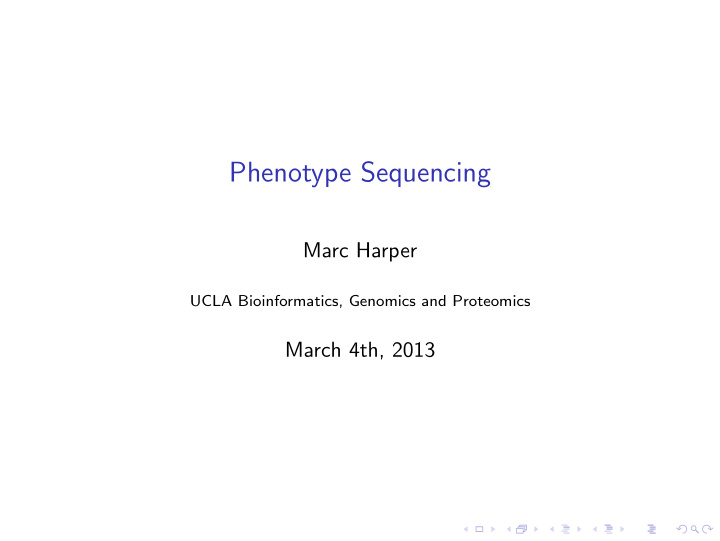 phenotype sequencing