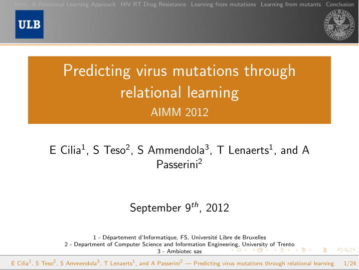 predicting virus mutations through relational learning