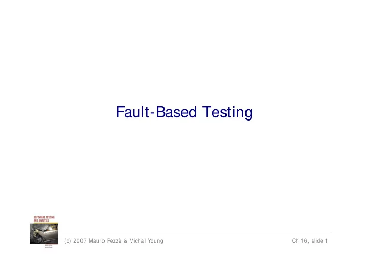 fault based testing