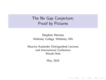 The No Gap Conjecture:  Proof by Pictures  Stephen Hermes  Wellesley College, Wellesley, MA