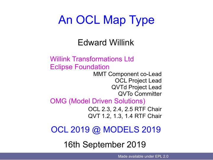 an ocl map type