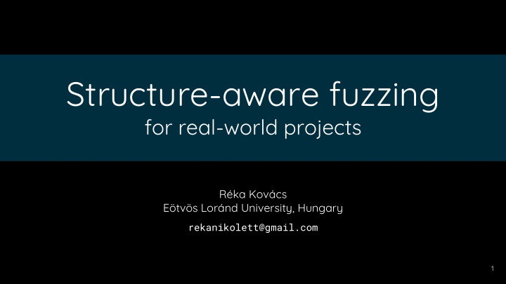 structure aware fuzzing