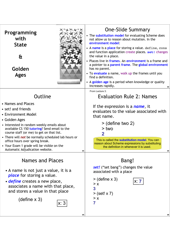 one slide summary programming