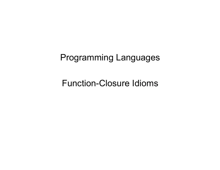 programming languages