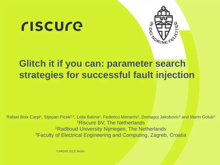 strategies for successful fault injection