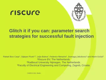 strategies for successful fault injection Rafael Boix Carpi 1 , Stjepan Picek 2,3 , Lejla Batina 2