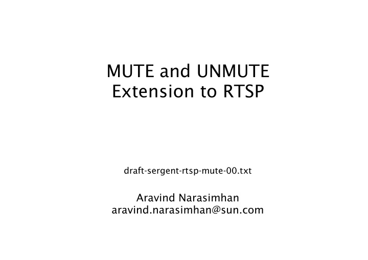 mute and unmute extension to rtsp