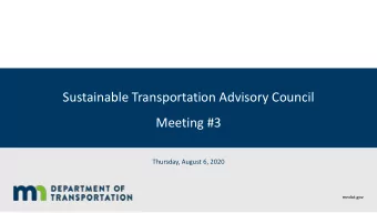 Sustainable Transportation Advisory Council  Meeting #3  Thursday, August 6, 2020  mndot.gov