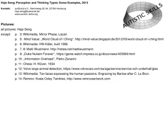 Pictures:  all pictures: Hajo Seng  except:  p.   3: Wikimedia, Mirror Phase, Lacan  p.   5:  Mind