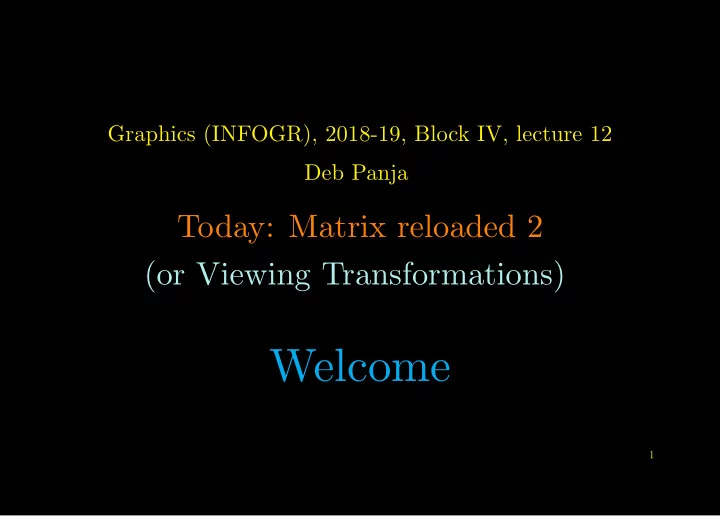 welcome