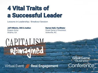 Lessons in Leadership / Breakout Session  Dragon Army  Great Game of Business  Atlanta, GA