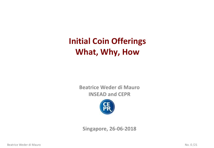 initial coin offerings what why how