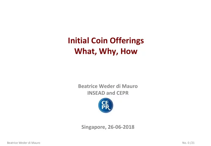 initial coin offerings what why how