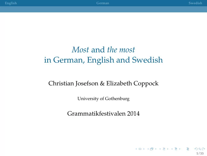 most and the most in german english and swedish