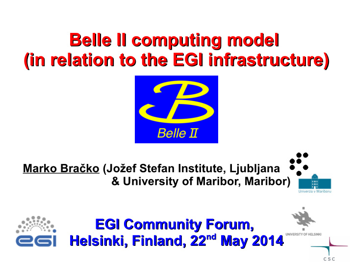 belle ii computing model belle ii computing model in