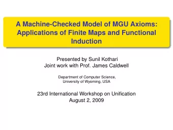 A Machine-Checked Model of MGU Axioms:  Applications of Finite Maps and Functional  Induction