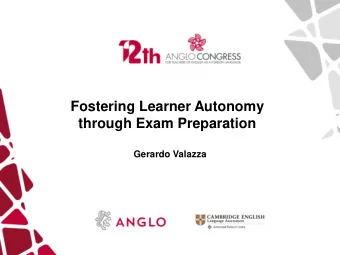 through Exam Preparation  Click to edit Master subtitle style  Gerardo Valazza  Aims of the