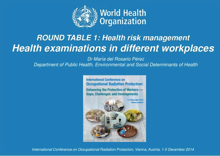 international conference on occupational radiation