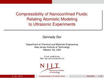 Compressibility of Nanoconfined Fluids:  Relating Atomistic Modeling  to Ultrasonic Experiments