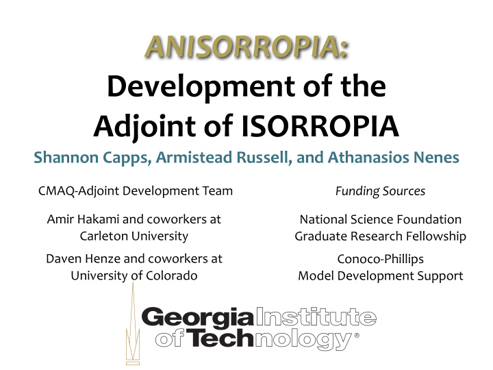 anisorropia development of the adjoint of isorropia