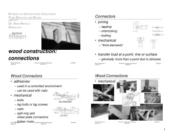fifteen  butting  mechanical   third-elements   wood construction:  transfer load
