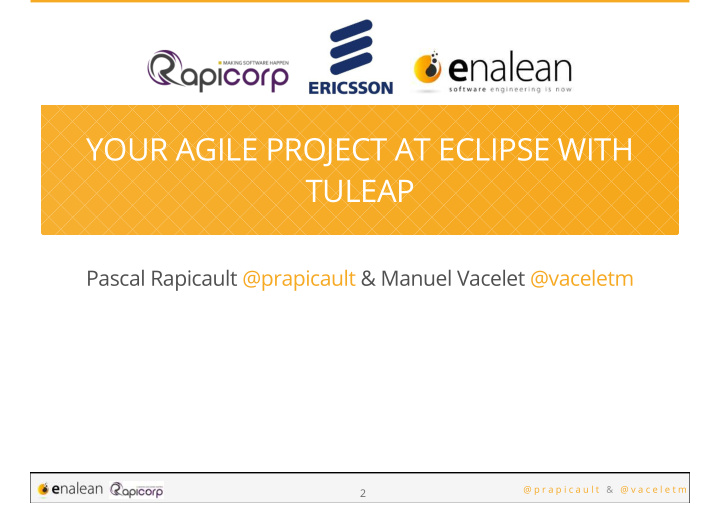 your agile project at eclipse with tuleap