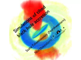 Simulations of tilted   black hole accretion  Sasha Tchekhovskoy (Northwestern)  How Do Black