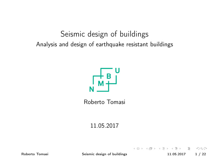 seismic design of buildings