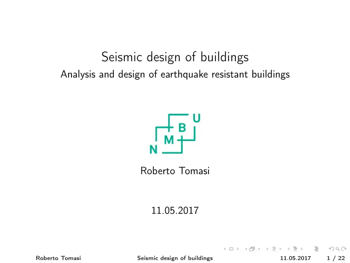 seismic design of buildings