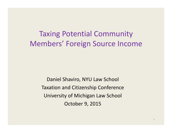 taxing potential community members foreign source income