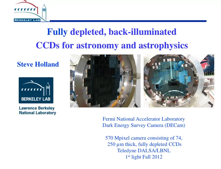 fully depleted back illuminated
