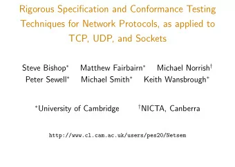 Rigorous Specification and Conformance Testing  Techniques for Network Protocols, as applied to