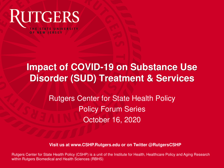 impact of covid 19 on substance use disorder sud