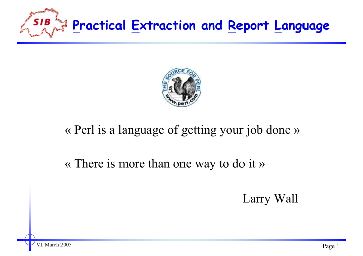 practical extraction and report language perl is a