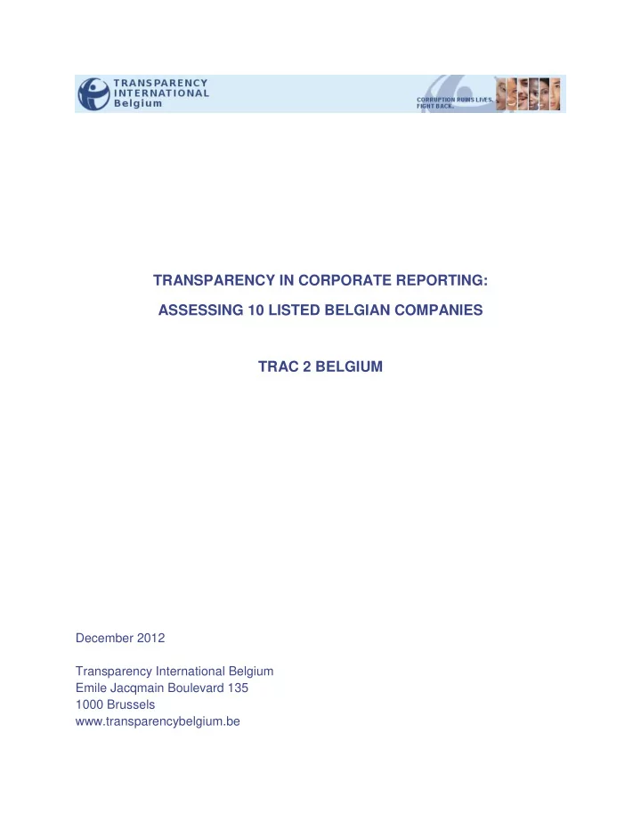 transparency in corporate reporting assessing 10 listed