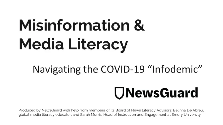 misinformation media literacy